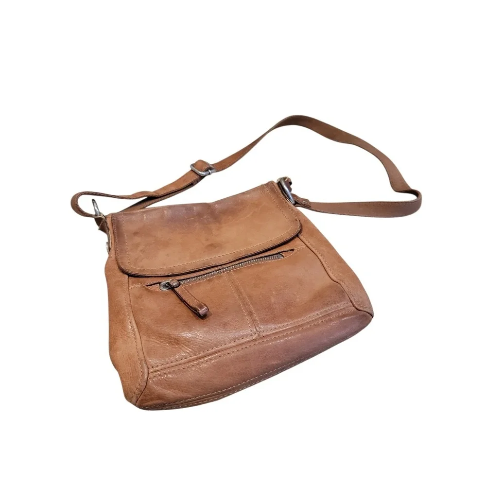 Fossil Hanover Messenger Bag ZB2869 Leather Vintage crossbody tote purse brown